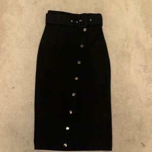 Elegant Black Button-Down Skirt